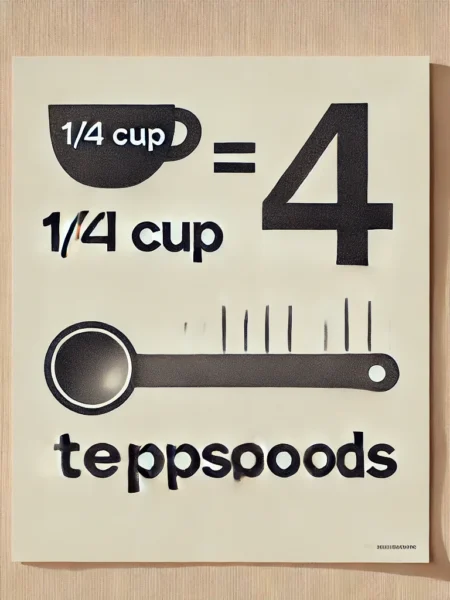 how many tbsp in 1/4 cup